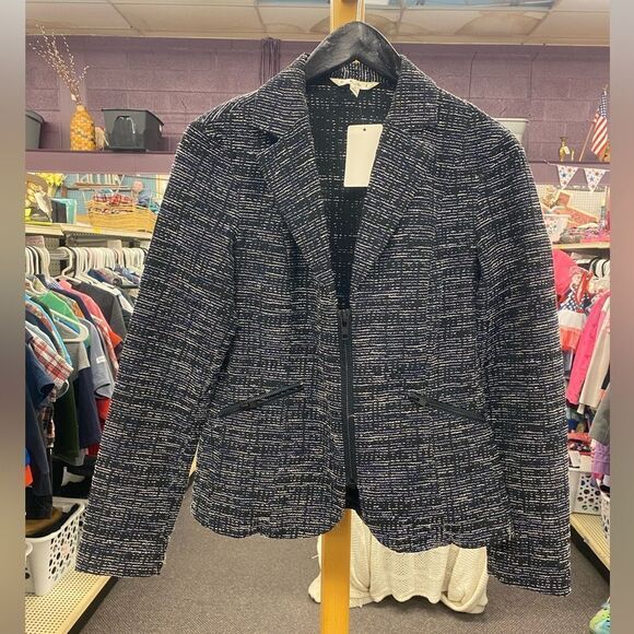 CABI Ladies 4 BLue & Black Twill Suit Jacket - Picture 1 of 8